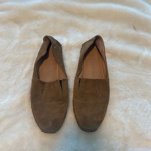 Brown suede Vince Camuto slip ons